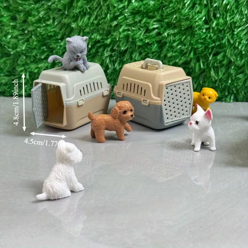 Ensemble de 3 mini-maisons pour chiens et chats pour maisons de poupées